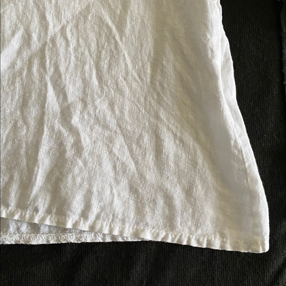 Italian Linen Crochet Lace  Sleeve tie cuff  pullover Tunic Blouse Size Large - Picture 11 of 13